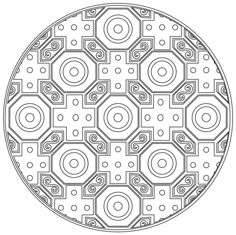 Chinese Japanese Pattern  Coloring Page